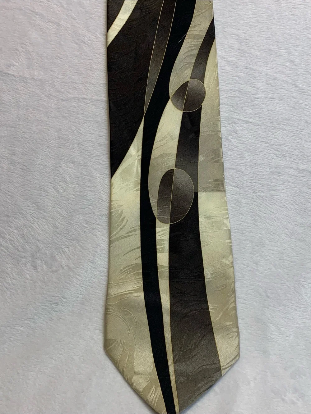 Vintage Ottimo Uomo Artistic Silk Geometric Mens Tie Made In Italy Multicolor